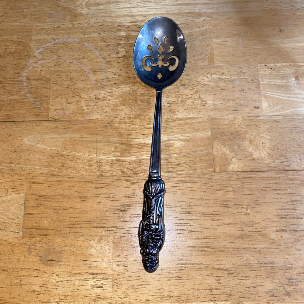 ! Vintage GODINGER Large 11,5” Silver Plated Serving Spoon pre-owned